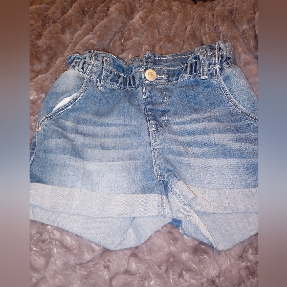 Girls Paper Bag Waist Blue Spice Denim Shorts 8